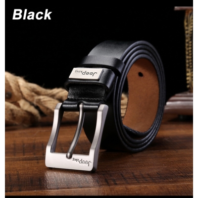 Pasek męski JEEP czarny skóra naturalna