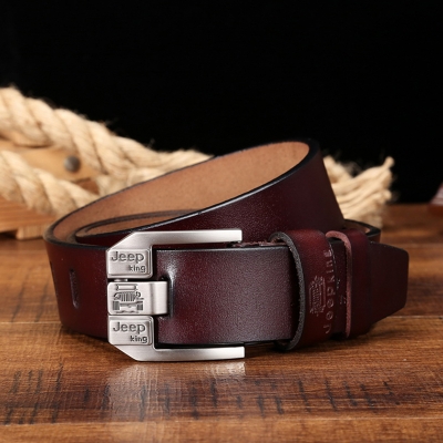 pasek JEEP skóra naturalna ciemny brąz